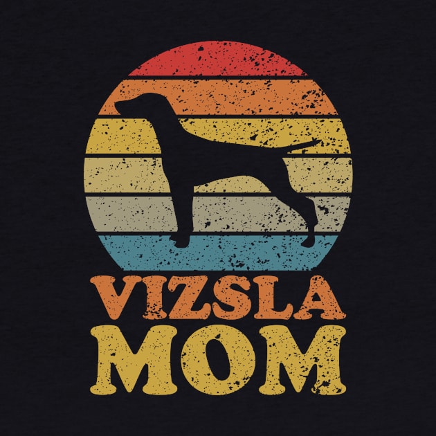 Retro Sunset Vizsla Dog Mom by AmazingDesigns